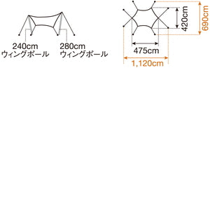 スノーピーク タープ HDタープ“シールド”・ヘキサ（M）Proセット TP