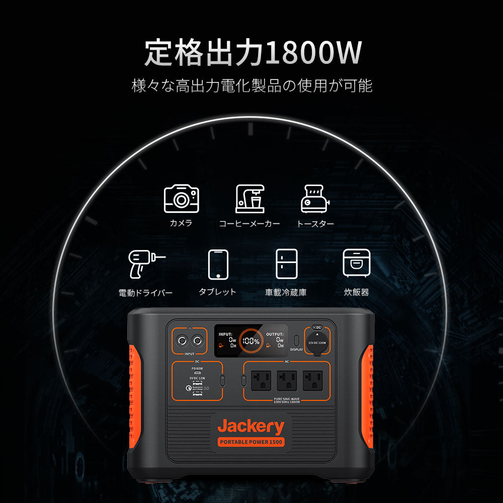 Jackery ポータブル電源 1500 PTB152 ジャクリー – キャンプ
