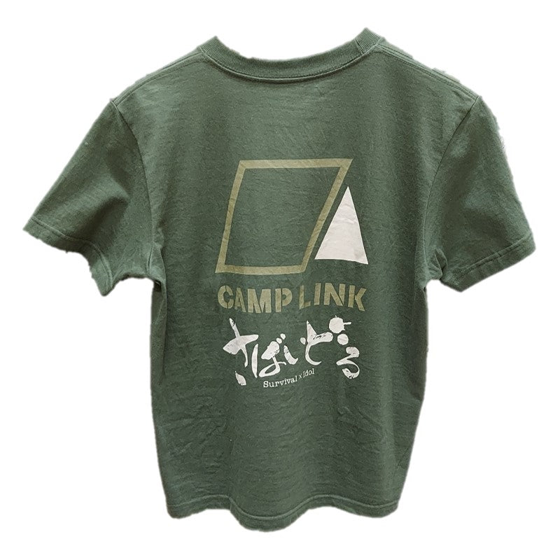 さばいどるTシャツ Sサイズ オリーブ【CAMPLINK × さばいどるコラボ】